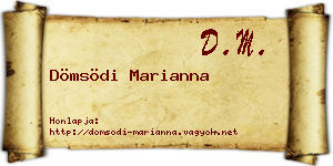 Dömsödi Marianna névjegykártya